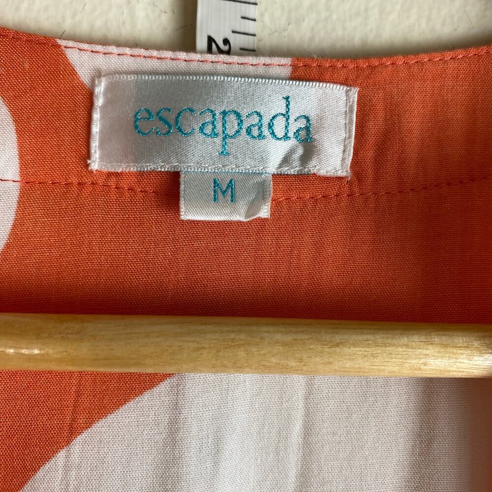 Escapada Coral Floral Belted Maxi Dress M Flutter Sleeve Rayon - Picture 8 of 11